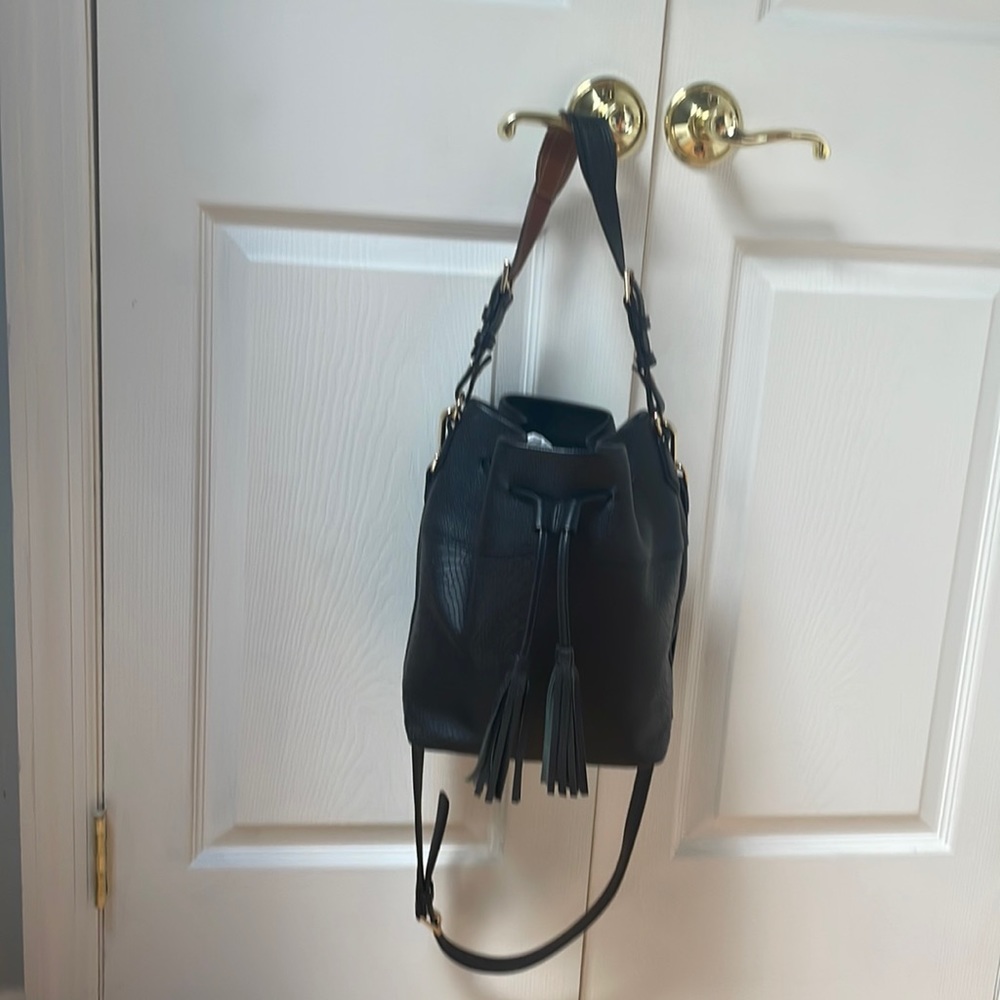 Leather bucket bag